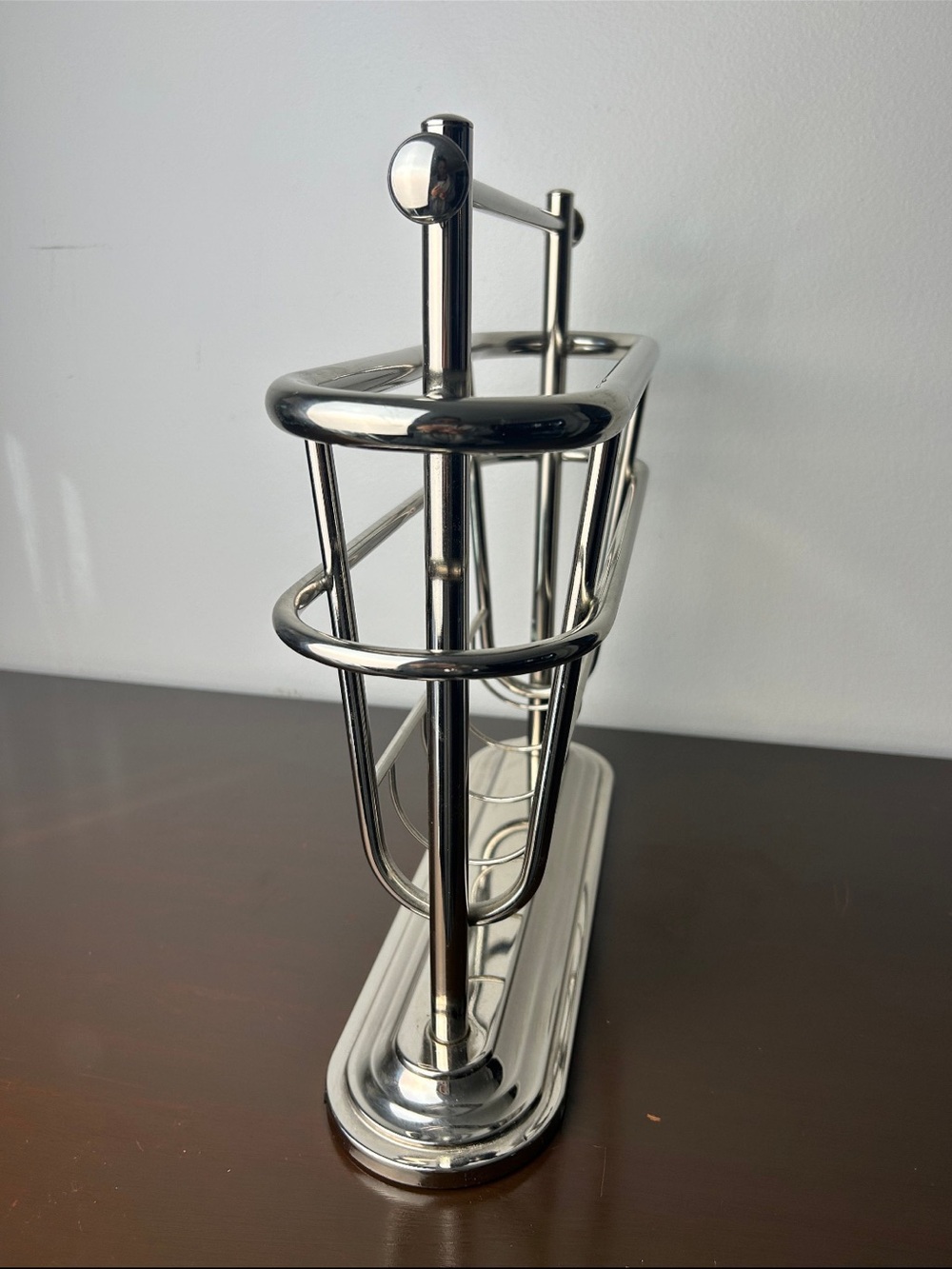 Pottery Barn Bennett Chrome Silver Metal Magazine Rack Holder - Picture 5 of 9